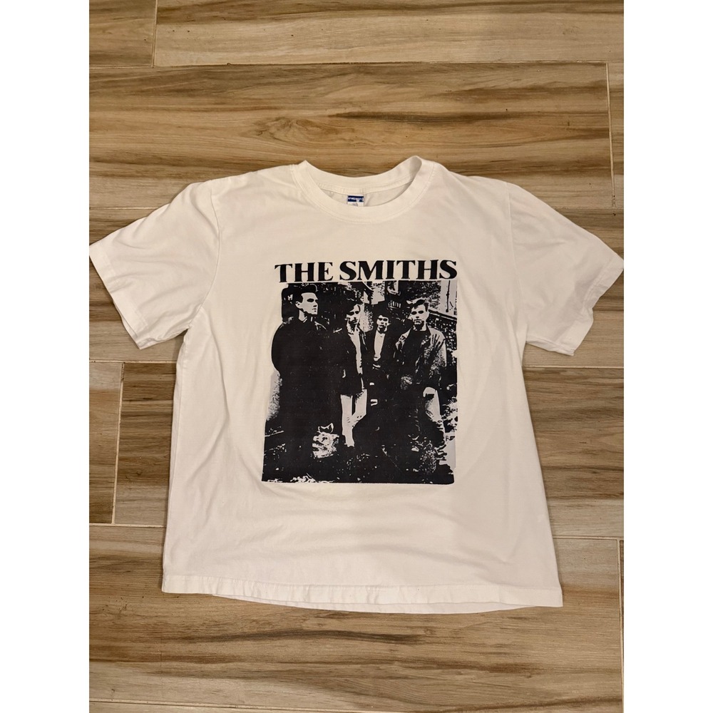The Smiths Band T-Shirt Mens Large White Graphic Tee Short Sleeve Cotton Rock